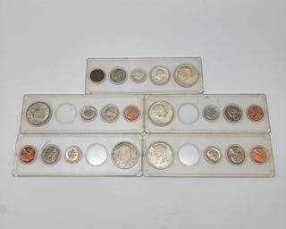 1964 (full) 1967 (missing quarter) 1968 (missing quarter) (half dollar is 1967) 1969 (missing quarter) (2)