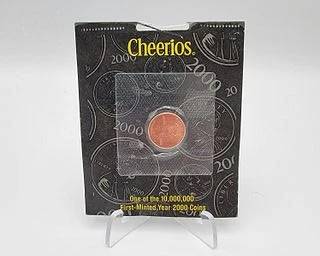 Cheerios Promo 2000 Millennium Lincoln Penny In PKG With COA