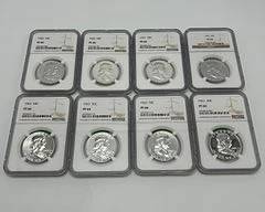 PF 66 NGC Graded Ben Franklin 50 cent Coins 1960-1963 (8)
