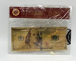 $100 24K Gold Banknote w/ COA