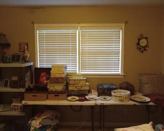 Storage,  frames, plates, pillows