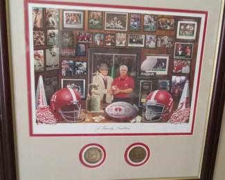 Framed Alabama memorabilia 