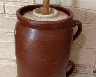 Vintage clay #4 butter churn