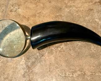 Magnifying glass with bull horn handle from India