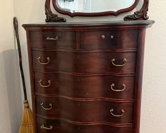 Antique dresser and mirror