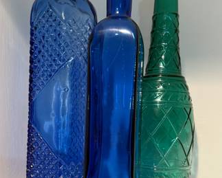 Colored glass decanters