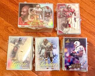 Boxed football trading card player sets
