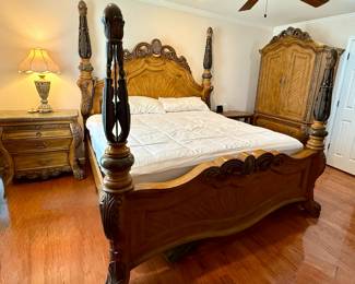 Collezione Europa king size bedroom set with bed, nightstand and armoire