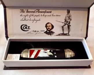 Boxed Colt pearl inlay eagle pocket knife