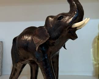 Leather elephant statue