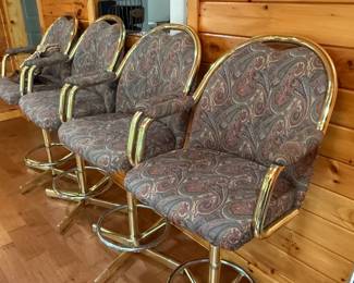 Chromecraft brass swivel chairs