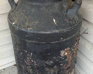 Vintage metal milk drum