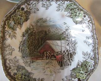 Design of previous photo. Johnson Brothers. Located in kitchen cabinet.