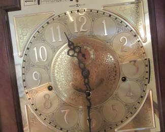 Close up of Grandfather clock face,