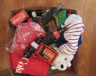 Collectible Coke items.