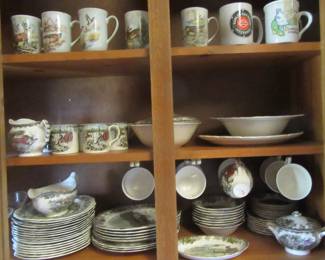 China. pattern "The Friendly Village" Made in England by Johnson Brothers. Located in Kitchen.