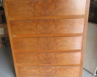 Heavy 5 drawer chest of drawers, has divided drawer. Located in garage.