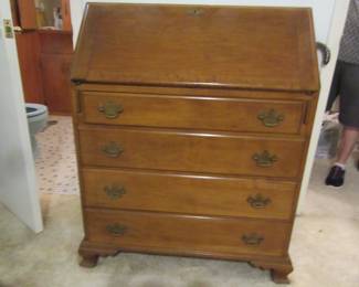 Small 3 drawer desk, front folds down.