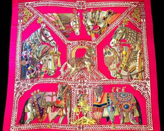 Hermes "La Dause Eu Cheval Marwari" Cashmere/Silk