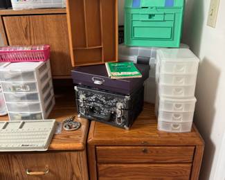 Wood filing cabinet and storage organizers