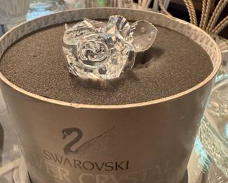 Swarovski rose with dew drops