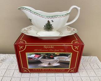 Spode Christmas gravy boat, new in box