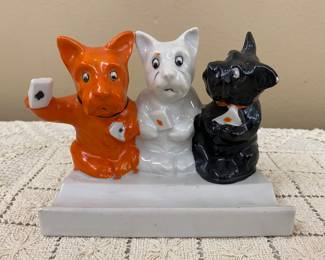 Vintage ceramic pen Scottie holder