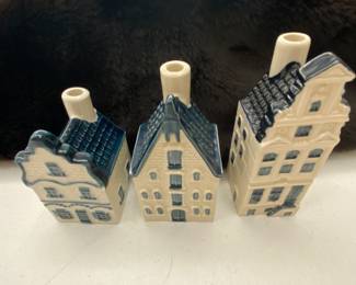 3 small ceramic houses