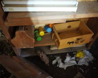 wood boxes, kids croquet