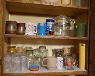 Frankoma, Vintage percolator, Fire King, bean pot, Tupperware, toaster, Tea maker,