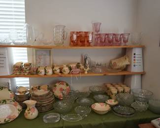 Franciscan Dessert Rose, Jamestown Ice Tea glasses,