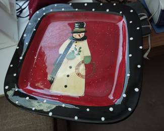 Snowman platter