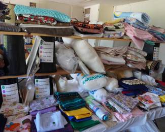 fabric, quilt supplies and tools