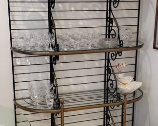 Antique Brass and Iron Baker's Rack