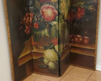Antique Painted Screen