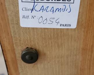 Label on French Art Deco Nightstand