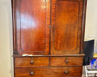 Fine J. Bramah Antique Linen Press (Armoire) 