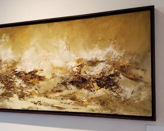 MCM Walter McCown Painting 24" x 48" - Listed Texas Artist Late 60s