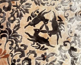 Another Detail of Silk Rug with Rabbit Motif