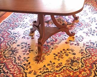 Dining table and rug