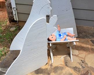 Mary, Joseph, and Baby Jesus Nativity made of wood