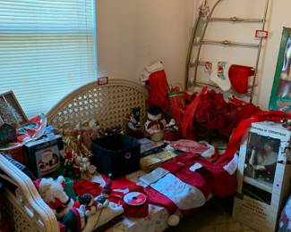 Mid century daybed and Christmas decor