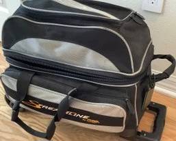 Bowling bag, shoes, ball