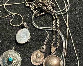 Vintage Silver Jewelry , including lockets