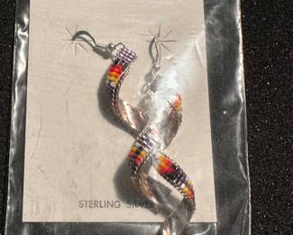 Sterling Silver Native beaded Earrings