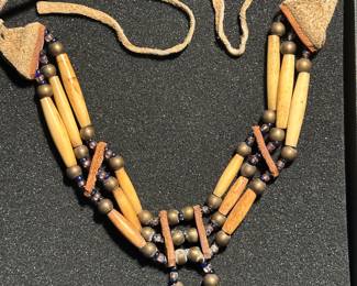 Vintage Native American Necklace with Bison