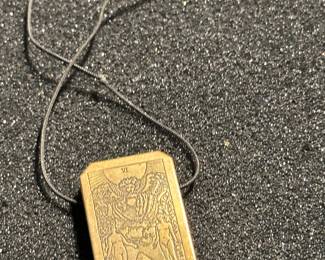 Vintage The Lovers Tarot Card Necklace