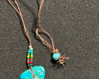 Rough Turquoise Slice Pendant