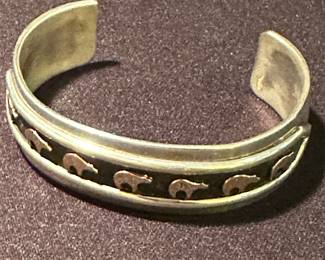 Signed Silver Polar Bear Bracelet