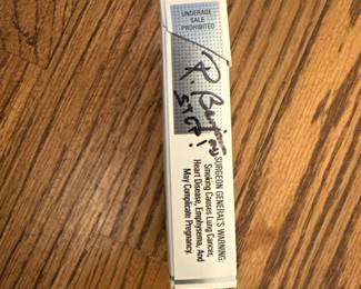 Surgeon General Benjamin autographed pack next to the warning. Only one in existence.